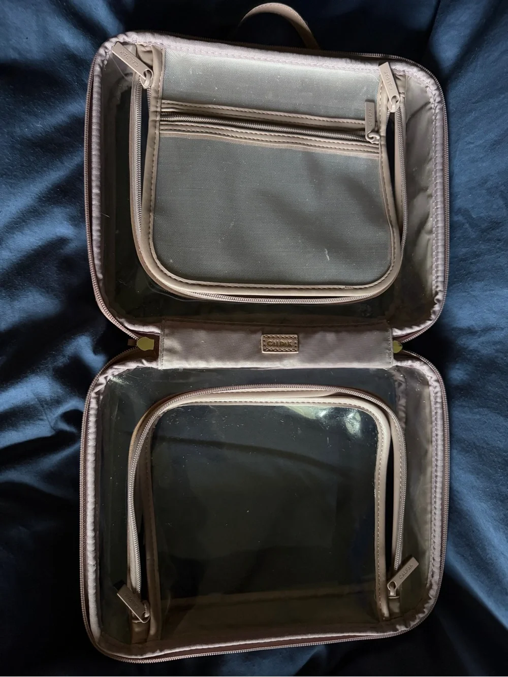 Calpak - Large Clear Window Travel Makeup Case - pink